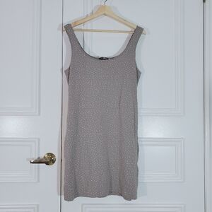 Spotted White/Light Grey Print Casual Lounging Tank Dress
